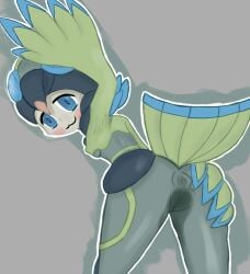 anus_visible_through_clothes ass duel_monster female harpy looking_back lyrilusc_turquoise_warbler smiling tagme tagme_(artist) tight_clothing vagina_visible_through_clothing wet_pussy yu-gi-oh!