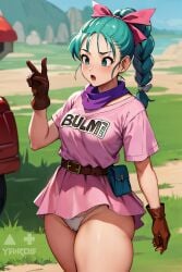 ai_generated blue_eyes blue_hair bulma_briefs dragon_ball panties thong white_panties white_thong yairosfive