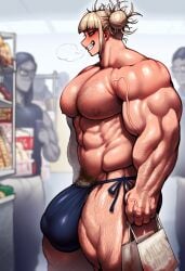 abs ai_generated ambush_(trap) biceps body_hair boku_no_hero_academia bulge chest_hair club_shaped_penis erection erection_under_clothes gigantic_penis gloopai hairy hairy_male heart heart himiko_toga huge_bulge large_bulge leg_hair male male_focus male_only muscular muscular_male my_hero_academia nai_diffusion pecs pectorals penis pubic_hair rule_63 thick_penis vein veins veiny_muscles