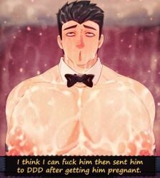 1boy after_milking ahe_gao ahegao animal_print bara bara_tiddies bara_tits big_breasts big_pecs black_bowtie black_hair bowtie bowtie_only busty covered_in_cum covered_in_milk cum_explosion cum_on_breasts cum_on_chest cum_on_face cum_on_pecs cum_on_pectorals cum_on_self cumming erect_nipples excessive_cum excessive_milk francis_mosses huge_breasts huge_pecs huge_pectorals human human_only light-skinned_male light_skin looking_up male male_ahegao male_chest male_focus male_milking male_nipples male_only manboobs milk_squirt milking milking_breasts milking_cum milking_machine milkman moan moaning moaning_in_pleasure moobs mouth_open muscular muscular_male nipples open_mouth orgasm orgasm_face pecs pectorals solo solo_focus solo_male standing sweat sweating text text_box that's_not_my_neighbor