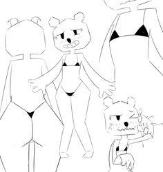 anthro bikini bikini_top blank_background cartoon_network cumshot paper small_bikini tagme teri_(tawog) the_amazing_world_of_gumball thong thong_bikini ursid