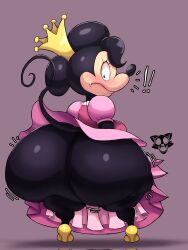 1girls anthro ass big_ass blush bottomless bottomless_footwear bottomless_heels bottomless_skirt bubble_butt crowthemadcat disney fat female minnie_mouse public_domain royalty shortstack tagme the_three_musketeers_(disney) upskirt