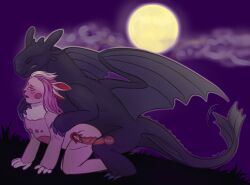 1anthro anthro crossover dark_skin dragon dragon_cock feral feral_on_anthro feral_penetrating_anthro furry how_to_train_your_dragon httyd impregnation luntik luntik's_mom melnitsa moonzy moonzy's_mom night_fury pink_fur unprotected_sex