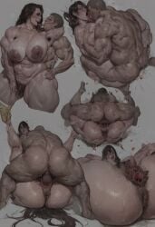 ai_generated bbw big_ass big_belly big_breasts big_butt big_penis big_thighs bookingi gore high_heels horror horror_(theme) huge_breasts monster_girl muscle_girl muscular_female scary zombie