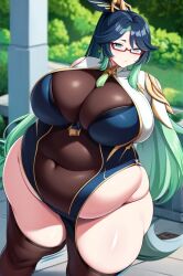 1girls ai_generated breasts fat female female_focus female_only genshin_impact hoyoverse liyue_girls mihoyo mihoyo_technology_(shanghai)_co._ltd. solo solo_female solo_focus weight_gain xianyun_(genshin_impact)