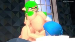 1boy 1girls 3d animated bouncing_breasts gigantic_breasts inkling inkling_boy inkling_girl leviantan581re no_sound pregnant pregnant_belly pregnant_sex splatoon tagme video