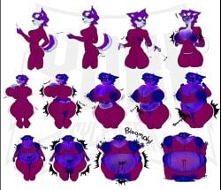 big_breasts blueberry_inflation breasts female furry huge_breasts inflation lactating lactation lactation_through_clothes tagme thick_thighs unusual_lactation wide_hips yurisylentra