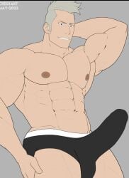 1boy big_bulge big_penis bleach cresxart gay male male_only muguruma_kensei muscular muscular_male underwear underwear_only yaoirncresxart