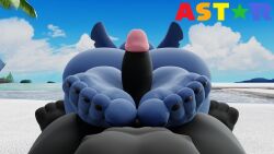 2024 3d_(artwork) absurd_res alien anthro ass barefoot beach big_butt big_feet blender_(artwork) digital_media_(artwork) disney experiment_(lilo_and_stitch) faceless_character faceless_male feet first_person_view foot_fetish foot_play footjob gay hi_res huge_butt huge_feet humanoid_feet lilo_and_stitch male male/male palm_tree plant plantigrade pov_footjob sex sparkliiastor stitch_(lilo_and_stitch) thick_thighs toes tree watermark wide_hips