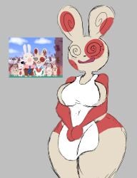 anthro anthro_only apron blush breasts dizzy functionally_nude furry generation_3_pokemon kayl nude open_mouth pokémon_(species) pokemon pussy spinda swirly_eyes