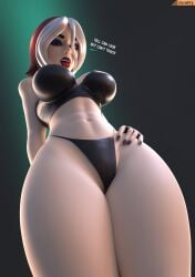 1girls 3d abs anna_marie big_breasts bikini breasts female female_only goth goth_girl light-skinned_female light_skin looking_at_viewer looking_down_at_viewer marvel marvel_comics pale-skinned_female pale_skin rogue_(evolution) rogue_(x-men) smitty34 solo talking_to_viewer x-men x-men_evolution