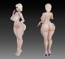 3d 3d_(artwork) bbl big_ass big_breasts bikini bimbo blonde_female blonde_hair high_heels honey_select hoop_earrings hoop_earrings_oversized huge_ass ihateasuka light-skinned_female light_skin long_eyelashes long_nails makeup married_woman navel_piercing nipple_outline nipple_peek open_mouth original original_character pubic_hair pubic_hair_peek ring saggy_breasts stacked studio_neo tattoo tattoo_on_butt thick_eyebrows