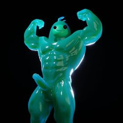 1boy 3d aj_racer95 erection flex fortnite male male_only muscles penis rippley rippley_(fortnite) slurp_(fortnite) solo_male tagme testicles