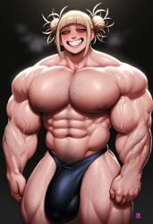 abs ai_generated ambush_(trap) biceps body_hair boku_no_hero_academia bulge chest_hair club_shaped_penis erection erection_under_clothes gigantic_penis gloopai hairy hairy_male heart heart himiko_toga huge_bulge large_bulge leg_hair male male_focus male_only muscular muscular_male my_hero_academia nai_diffusion pecs pectorals penis pubic_hair rule_63 thick_penis vein veins veiny_muscles