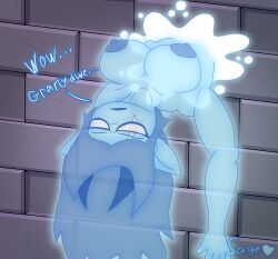 1girls blue_hair blue_skin freckles ghost ghost_girl in_wall intangibility intangible large_breasts nude sage_(sagetheghost) sagetheghost scar stuck stuck_in_wall through_wall translucent translucent_body transparent_body uncaring