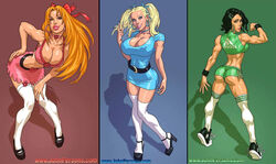 3girls aged_up ass ass_in_dress athletic bare_midriff bare_shoulders belt biceps big_breasts big_lips bimbo black_hair blonde_hair blossom_(powerpuff_girls) blush bracelet breasts brown_eyes bubble_butt bubbles_(powerpuff_girls) busty buttercup_(powerpuff_girls) calves cartoon_network choker cleavage crop_top curvaceous curvy dress earrings erect_nipples eyelashes eyeshadow female female_focus female_only fit fit_female full_body green_eyes green_shorts high_heels hoop_earrings hot_pants hourglass_figure john_persons large_breasts lipstick long_fingernails long_hair makeup miniskirt multiple_girls nail_polish nipple_bulge pinup pose posing powerpuff_girls rear_view red_hair short_dress short_hair short_shorts skirt sneakers tagme theofficialpit thick_lips thighhighs tied_hair toned toned_female twintails voluptuous wide_hips