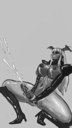 1futa angel_blade big_ass big_breasts big_penis black_penis blonde_hair cum dark_skin ejaculation funny futa_only futanari handjob masturbation monochrome nailkaiser solo_futa wings