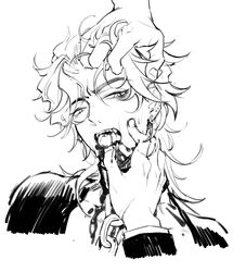 bleeding blood bondage bound dio_brando hand_on_head hands_in_mouth headshot jojo's_bizarre_adventure male_only phantom_blood qing_dong