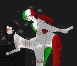 2boys anal anal_sex balls barefoot big_penis bigger_dom bite_mark countryhumans cum cum_in_ass cum_inside erection feet from_behind gay italy italy_(countryhumans) japan japanese_empire_(countryhumans) male male/male nude penetration penis_size_difference sex spread_legs yaoi