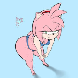 amy_rose ass big_ass bikini mrguy820 sonic_(series) sonic_the_hedgehog_(series) stretching