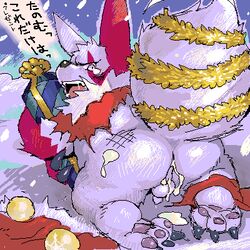 after_sex ass christmas color cum fur furry male male_only no_humans penis pokemon pokemon_(species) pokemon_rse present solo tagme tinsel zangoose