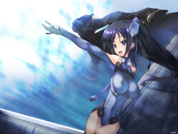 1girls blue_eyes breasts coffee_cat eika_ichijyo erect_nipples female huge_breasts ichijo_eika ichijou_eika large_breasts long_hair motionslit sky_girls solo