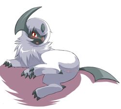 absol blush claws color female female_only feral fur furry looking_back lying nintendo nude on_side pokemon pokemon_(species) red_eyes solo tagme vulva wkar year_request