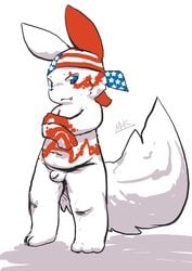 bandana color male male_only mek nintendo nude penis pokemon pokemon_(species) pokemon_rse solo standing tagme zangoose