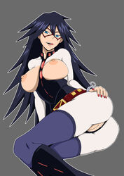 1girls anus areolae big_breasts black_boots black_hair blue_eyes boots breasts female female_only hero_outfit_(mha) high_heel_boots high_heeled_boots knee_boots leather_boots licking_lips mask midnight_(my_hero_academia) my_hero_academia naughty_face nemuri_kayama nipples pussy solo tagme tongue tongue_out ydraw4fun