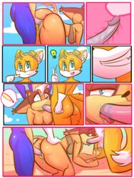 all_fours anthro anthro_on_anthro anthro_penetrated anthro_penetrating anthro_penetrating_anthro anus ass badger bent_over big_breasts blowjob bottomless breasts canid canine cleavage clothed clothed_female clothing comic doggy_style erection fellatio female female_penetrated fox genitals glans gloves group group_sex hand_on_butt handwear internal male male_penetrating male_penetrating_female mammal mobian_(species) mostly_nude mustelid musteline nude nude_male oral oral_penetration partially_clothed penetration penile penile_penetration penis penis_in_pussy sega sex sex_from_behind sonic_(series) sonic_boom sonic_the_hedgehog sonic_the_hedgehog_(series) spitroast sticks_the_badger sticks_the_jungle_badger sticks_the_tejon straight tails threesome tigerfestivals vaginal_penetration vaginal_sex video_games young