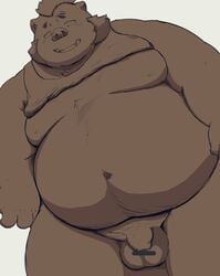 2020 anthro balls belly clothing flaccid genitals gouryou hi_res humanoid_genitalia humanoid_hands humanoid_penis kemono kwzu male male_only mammal moobs nipples overweight overweight_male penis shirt simple_background solo suid suina sus_(pig) tokyo_afterschool_summoners topwear video_games white_background wild_boar