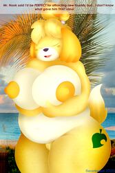 2020 2:3 absurd_res animal_crossing anthro ass baconbasket big_breasts big_butt blush breasts canid canine canis domestic_dog english_text fat female fur genitals hair hi_res huge_breasts huge_butt huge_thighs isabelle_(animal_crossing) mammal nintendo nipples non-human_areolae nude open_mouth overweight pussy shih_tzu signature slightly_chubby smile solo super_smash_bros. super_smash_bros._ultimate text thick_thighs toy_dog video_games yellow_body yellow_fur