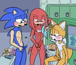 2020 adventures_of_sonic_the_hedgehog anthro archie_comics avian balls bench biped bird blue_body blue_eyes blue_fur blush bodily_fluids breasts breezie_the_hedgehog bunnie_rabbot canid canine circumcised cum digital_media_(artwork) echidna ejaculation erection eulipotyphlan felid feline female fingers fox fur genital_fluids genitals green_eyes group hair half-closed_eyes hedgehog hirundinid humanoid_genitalia humanoid_penis knuckles_the_echidna lagomorph leporid locker locker_room loshon lynx magazine male male/male mammal masturbation moan monotreme muscular muscular_male narrowed_eyes nicole_the_lynx nipples nude on_bench open_mouth orgasm penis porn_magazine pornography pubes purple_eyes pussy rabbit red_body red_fur sitting size_difference slim sonic_(series) sonic_riders sonic_the_hedgehog sonic_the_hedgehog_(archie) sonic_the_hedgehog_(comics) sonic_the_hedgehog_(series) speed_lines standing swallow_(bird) tails team_sonic text towel uncut vein veiny_penis video_games water wave_the_swallow wet yellow_body