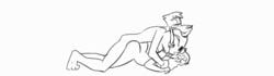 animated disney female fred_perry goof_troop ground_pound lineart male max_goof monochrome penis roxanne_(goof_troop) sex