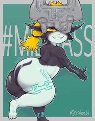 1girls ass big_ass breasts female female_only huge_ass imp_midna midna nintendo nude sideebi solo the_legend_of_zelda twili twilight_princess