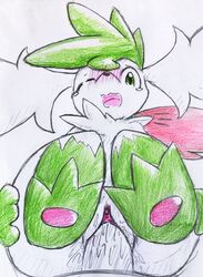 1boy 1girls 2020 anthro anthrofied black_nose blush bodily_fluids clitoris colored_pencil_(artwork) duo eiroru eye_contact feet female female_focus female_penetrated feral fur furry genital_fluids gloves_(marking) half-closed_eyes hi_res interspecies leg_markings legendary_pokemon looking_at_viewer male male_penetrating male_penetrating_female markings nintendo one_eye_closed open_mouth penetration pokémon_(species) pokemon pokemon_(species) pokemon_dppt pov pussy sex shaymin sketch sky_forme_shaymin snout socks_(marking) tears thick_thighs tongue traditional_media_(artwork) vaginal_penetration video_games wet white_body white_fur wide_hips