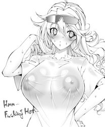 female large_breasts long_hair monochrome rakko rakko_(r2) sandy_bash suketto_sanjou!!