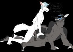 2019 accidental_circumstance accidentally_gay anal anal_sex anthro anthro_on_anthro anthro_penetrated anthro_penetrating anthro_penetrating_anthro ass balls black_background blue_hair breath canid canine canis closed_eyes domestic_dog duo from_behind_position fur genitals german_shepherd grey_body grey_fur grin hair herding_dog incest kaiden_(kokopelli-kid) kokopelli-kid larger_male looking_back male male/male male_penetrated male_penetrating male_penetrating_male mammal nipples noah_(kokopelli-kid) pastoral_dog penetration penis sex simple_background size_difference small_dom_big_sub smaller_male smile vr_headset white_body white_fur yaoi