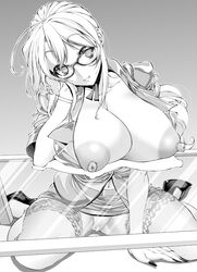 female large_breasts long_hair monochrome rakko rakko_(r2) sandy_bash suketto_sanjou!!