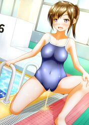 brown_hair cameltoe leotard light_blush omorashi one-piece_swimsuit original_character peeing peeing_self pullpull15 sukumizu swimming_pool swimsuit swimwear urinating urinating_female urination urine urine_on_ground urine_stream wetting wetting_self wtt