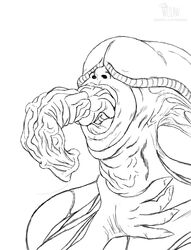 alien alien_(franchise) anthro big_penis biomechanical biosuit choking deepthroat dickgirl erection fellatio female full_body_suit futa_only futanari glans helmet horse_penis horsecock intersex licking long_penis penis sketch sucking tongue tongue_out urethra wetlaw white_skin xenomorph