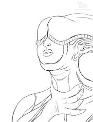 alien alien_(franchise) anthro big_penis biomechanical biosuit choking deepthroat dickgirl erection fellatio female full_body_suit futa_only futanari glans helmet horse_penis horsecock intersex licking long_penis penis sketch sucking tongue tongue_out urethra wetlaw white_skin xenomorph