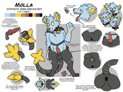 1boy 4:3 ambiguous_gender anthro anthrofied canine_penis collar conditional_dnp english_text feline furry knot lustylamb machine model_sheet modular nintendo original_character penis pokémon_(species) pokemon pokemon_dppt pussy robot shinx solo synthetic tail testicles text video_games