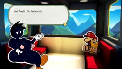 anthro anthrofied big_ass big_breasts bob-omb bobby_(paper_mario) chubby edit edited female large_areolae mario mario_(series) meow_fuck nintendo nude olivia_(paper_mario) paper_mario paper_mario:_the_origami_king power_up rule_63 shocked sitting