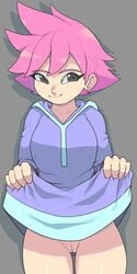 1girls 2020 clothed clothing dress earthbound female female_only i-do-sketches kumatora mother_(series) mother_3 nintendo pink_hair pussy short_hair smile solo tagme vagina