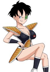 1girls armor battle_armor black_hair blue_eyes body_change body_swap breasts captain_ginyu_(cosplay) dragon_ball dragon_ball_z female female_only ginyu1992 ginyu_force_battle_armor green-tinted_eyewear scouter short_hair smirk solo tagme teenager tinted_eyewear videl