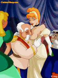 1boy 1girls age_difference audience ballroom being_watched blonde_hair breast_sucking breasts breasts_out cartoonvalley.com cinderella_(1950_film) cinderella_(disney) collar disney disney_princess embrace epaulettes female glass_slipper gloves helg king male moustache nipple_suck nipples old_man older_male partially_clothed party public_nudity public_sex revealing_clothes royalty the_king_(cinderella) uniform white_hair younger_female