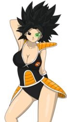 1girls armor black_hair body_change body_swap breasts captain_ginyu caulifla dragon_ball dragon_ball_super dragon_ball_z female female_focus female_only fully_clothed genderswap_(mtf) ginyu1992 ginyu_force_battle_armor green-tinted_eyewear pose rule_63 saiyan saiyan_armor scouter smile smirk sole_female solo solo_focus thighs tinted_eyewear wearing_others_clothes