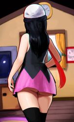 1girls ass ass_peek big_ass dawn_(pokemon) female kurebitz pokemon skirt solo