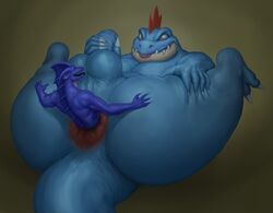 2boys alligator alligatorid anal anal_insertion anal_vore anthro anthrofied anus ass bent_legs big_ass crocodilian dagapuff dragon duo feraligatr foreskin gay half-closed_eyes interspecies larger_male male male_only male_pred male_prey masturbation nintendo open_mouth original_character penis pokémon_(species) pokemon pokemon_gsc reptile scalie size_difference smaller_male smile swollen_anus tail teeth testicles thick_thighs tongue tongue_out video_games vore wide_hips yaoi